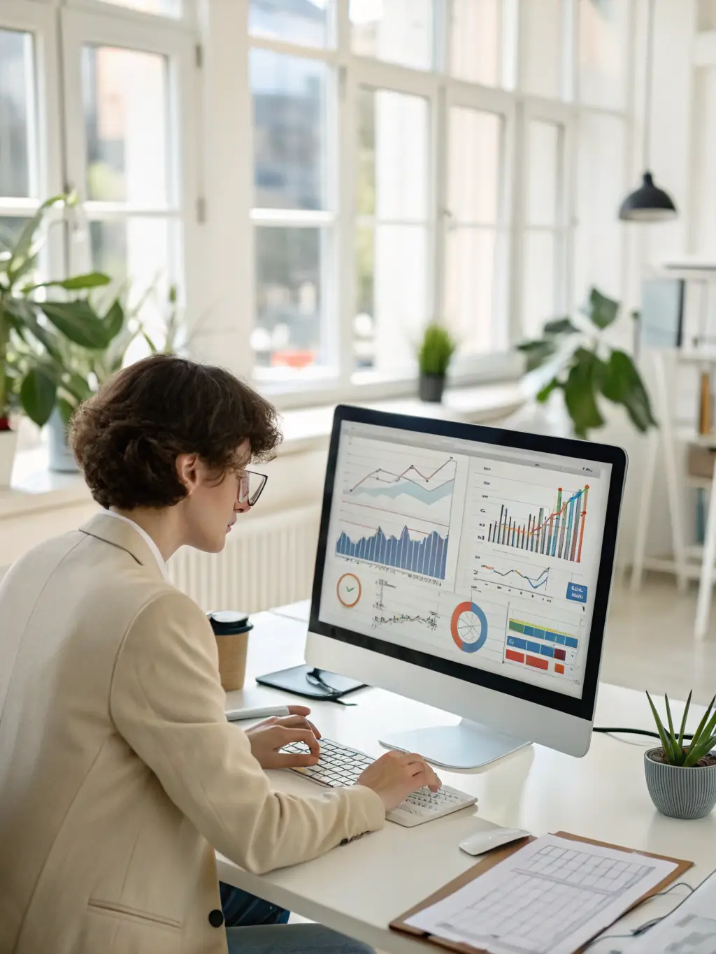 A professional photo of a team member analyzing traffic data on a computer screen, showcasing expertise in data analysis.